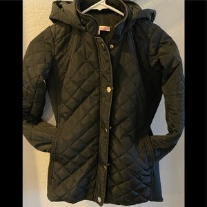 Girls Black Jacket with hoodie